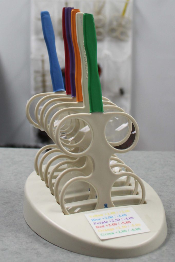 Lens flippers in the Walesby Vision Center therapy room